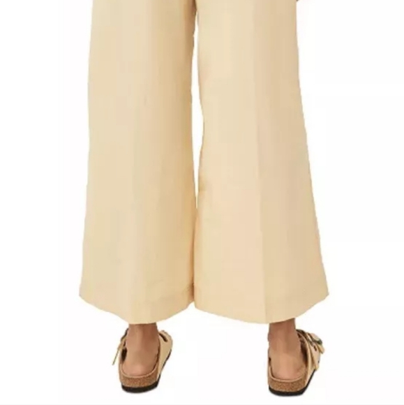 Free People Menorca Cropped Wide Leg Pants  Gosling Khaki Size 4 - Picture 4 of 13